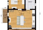 Проект каркасного дома 70 м2 в стиле барн