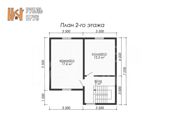 Дом из бруса Теодор 7x7 — строительство под ключ в Москве | RublBrus