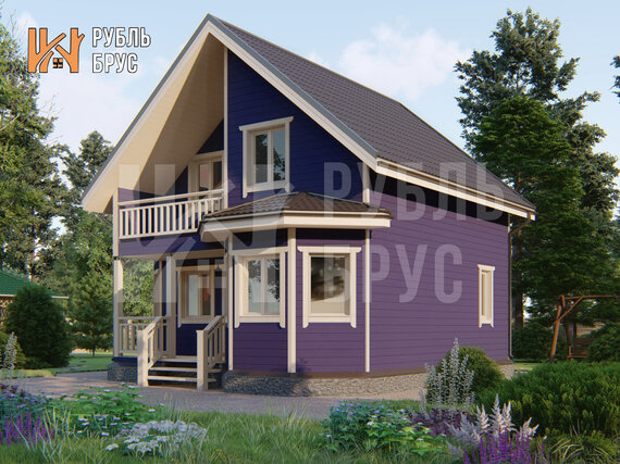 Каркасный дом Тихомир 7x7 — строительство под ключ в Москве | RublBrus