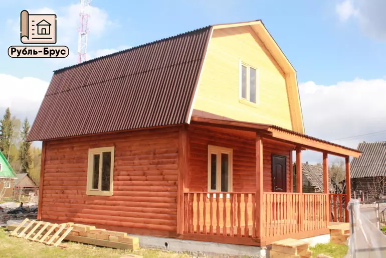 Дом из бруса с террасой под ключ в Вырице