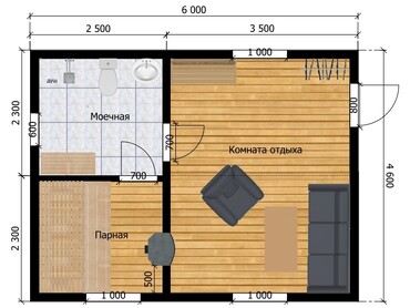 Модульная баня 6х4,6 обшивка сайдингом